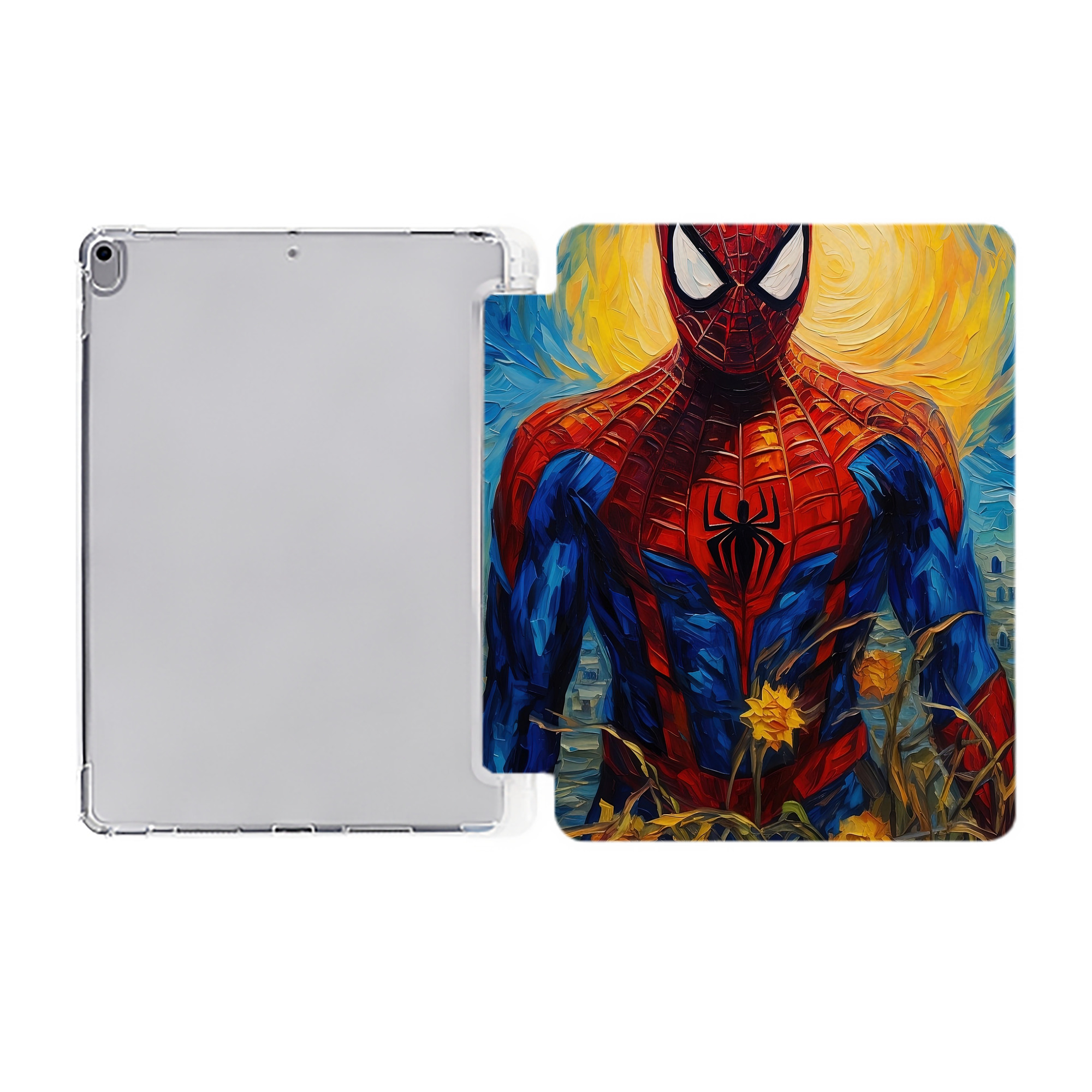 （画像用） Spider Man スパイダーマン IPad ケース ペン収納付き 三つ折りスタンド PUレザー×シリコン 対応機種9.5/10.5/10.9インチ
